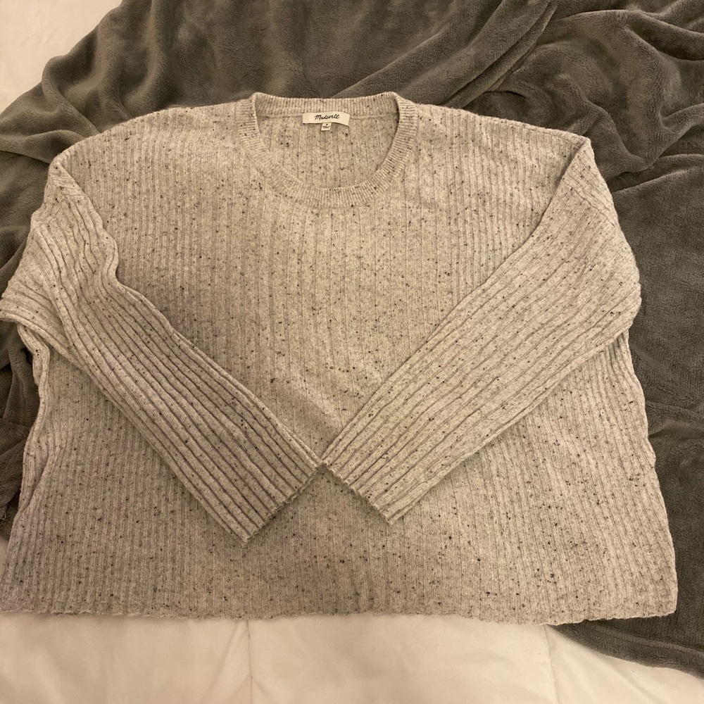 Madewell | Relaxed Crewneck Sweater Grey Donegal - Picture 4 of 7